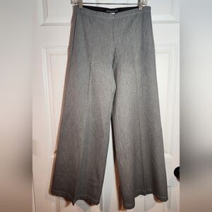 Equestrian Gray Zip Front Stretchy Wide Leg Dress Pants Small (30.5in Inseam)